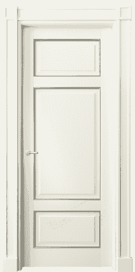 Дверь межкомнатная 6307 БМБС. Цвет Бук молочно-белый с серебром. Материал  Массив бука эмаль с патиной. Коллекция Toscana Plano. Картинка.