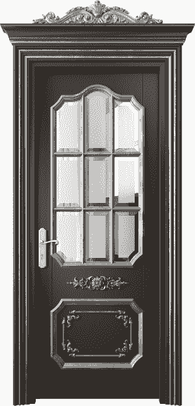 Дверь межкомнатная 6612 БАНСА САТ Ф. Цвет Бук антрацит серебряный антик. Материал Гладкая Эмаль с Эффектами (Серебро). Коллекция Imperial. Картинка.
