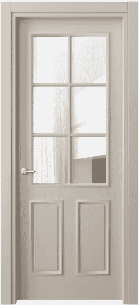 Дверь межкомнатная 8132 МСБЖ Прозрачное стекло. Цвет Матовый светло-бежевый. Материал Гладкая эмаль. Коллекция Paris. Картинка.