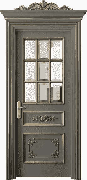 Дверь межкомнатная 6512 БКЛСПА САТ-Ф. Цвет Бук классический серый золотой антик. Материал Массив бука эмаль с патиной золото античное. Коллекция Imperial. Картинка.
