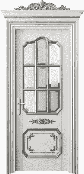 Дверь межкомнатная 6612 БСРСА САТ Ф. Цвет Бук серый серебряный антик. Материал Гладкая Эмаль с Эффектами (Серебро). Коллекция Imperial. Картинка.