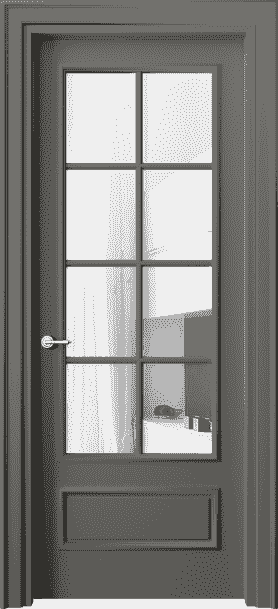 Дверь межкомнатная 8112 МКЛС Прозрачное стекло. Цвет Матовый классический серый. Материал Гладкая эмаль. Коллекция Paris. Картинка.