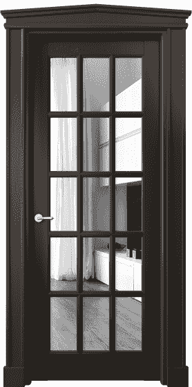 Дверь межкомнатная 6311 БАН Зеркало. Цвет Бук антрацит. Материал Массив бука эмаль. Коллекция Toscana Grigliato. Картинка.