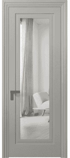 Дверь межкомнатная 8303 МНСР Зеркало с одной стороны. Цвет Матовый нейтральный серый. Материал Гладкая эмаль. Коллекция Rocca. Картинка.