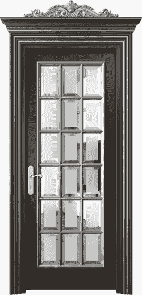 Дверь межкомнатная 6510 БАНСА САТ Ф. Цвет Бук антрацит серебряный антик. Материал Гладкая Эмаль с Эффектами (Серебро). Коллекция Imperial. Картинка.
