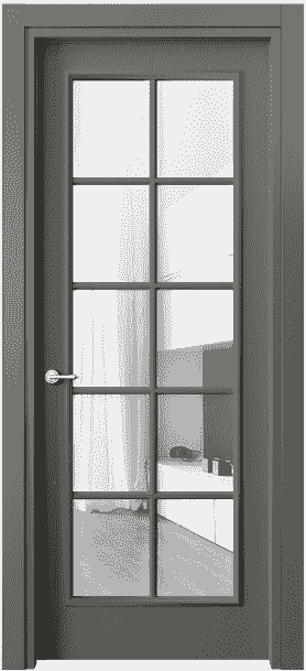 Дверь межкомнатная 8102 МКЛС Прозрачное стекло. Цвет Матовый классический серый. Материал Гладкая эмаль. Коллекция Paris. Картинка.