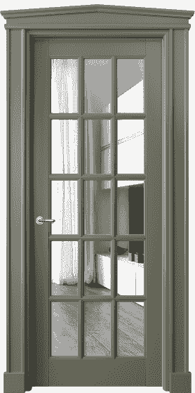 Дверь межкомнатная 6311 БОТ Зеркало. Цвет Бук оливковый тёмный. Материал Массив бука эмаль. Коллекция Toscana Grigliato. Картинка.