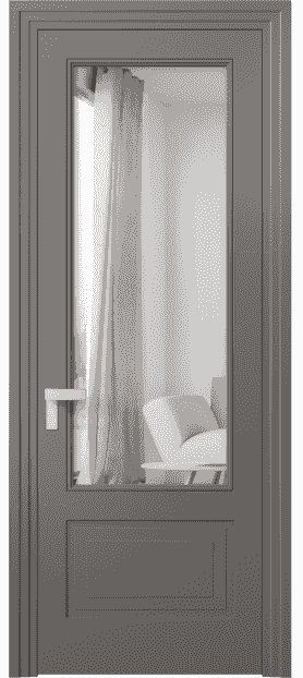 Дверь межкомнатная 8342 МКЛС Двустороннее зеркало. Цвет Матовый классический серый. Материал Гладкая эмаль. Коллекция Rocca. Картинка.