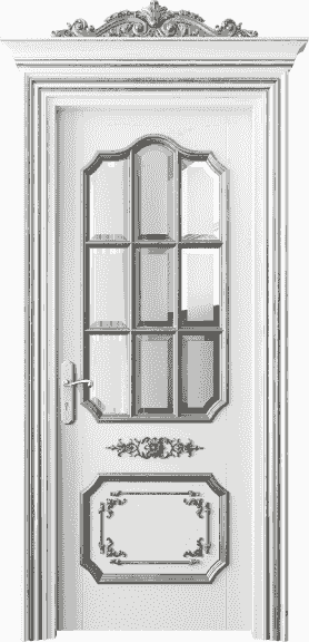 Дверь межкомнатная 6612 ББЛСА САТ Ф. Цвет Бук белоснежный серебряный антик. Материал Гладкая Эмаль с Эффектами (Серебро). Коллекция Imperial. Картинка.