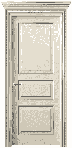 Дверь межкомнатная 6231 БМЦС. Цвет Бук марципановый с серебром. Материал  Массив бука эмаль с патиной. Коллекция Royal. Картинка.
