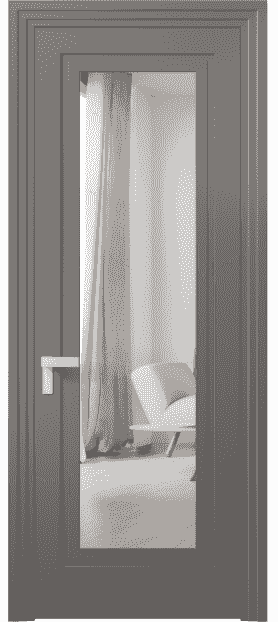 Дверь межкомнатная 8303 МКЛС Зеркало с одной стороны. Цвет Матовый классический серый. Материал Гладкая эмаль. Коллекция Rocca. Картинка.