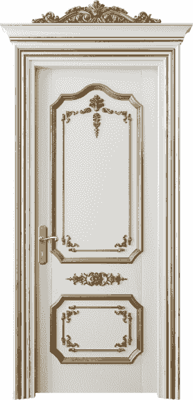 Дверь межкомнатная 6603 БСРЗА. Цвет Бук серый золотой антик. Материал Гладкая Эмаль с Эффектами (Золото). Коллекция Imperial. Картинка.