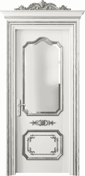 Дверь межкомнатная 6602 БЖМСА САТ Ф. Цвет Бук жемчужный серебряный антик. Материал Гладкая Эмаль с Эффектами (Серебро). Коллекция Imperial. Картинка.