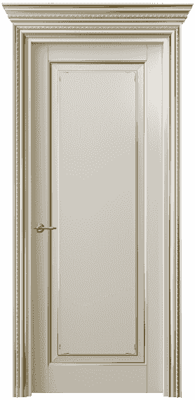 Дверь межкомнатная 6201 БОСП. Цвет Бук облачный серый с позолотой. Материал  Массив бука эмаль с патиной. Коллекция Royal. Картинка.