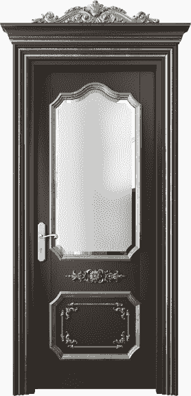 Дверь межкомнатная 6602 БАНСА САТ Ф. Цвет Бук антрацит серебряный антик. Материал Гладкая Эмаль с Эффектами (Серебро). Коллекция Imperial. Картинка.