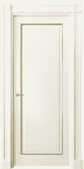 Дверь межкомнатная 6301 БМБП. Цвет Бук молочно-белый с позолотой. Материал  Массив бука эмаль с патиной. Коллекция Toscana Plano. Картинка.