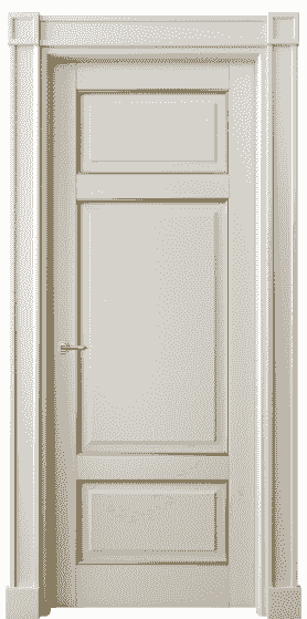 Дверь межкомнатная 6307 БОСП. Цвет Бук облачный серый с позолотой. Материал  Массив бука эмаль с патиной. Коллекция Toscana Plano. Картинка.