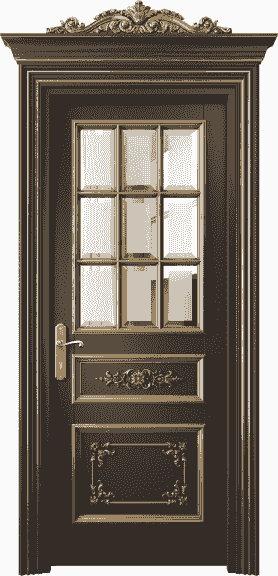 Дверь межкомнатная 6512 БАНЗА САТ Ф. Цвет Бук антрацит золотой антик. Материал Массив бука эмаль с патиной золото античное. Коллекция Imperial. Картинка.