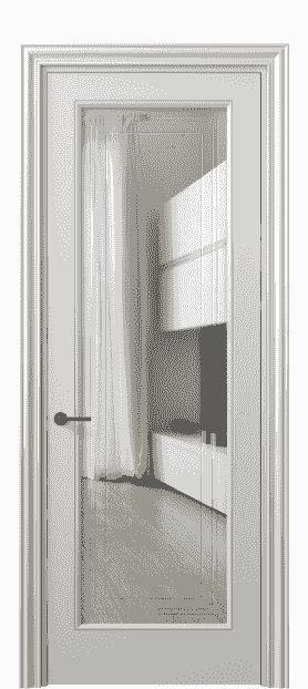 Дверь межкомнатная 8400 МСР Прозрачное стекло с гравировкой Маскот. Цвет Матовый серый. Материал Гладкая эмаль. Коллекция Mascot. Картинка.