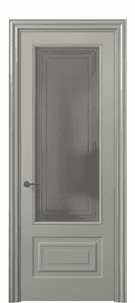Дверь межкомнатная 8442 МНСР Серый сатин с гравировкой. Цвет Матовый нейтральный серый. Материал Гладкая эмаль. Коллекция Mascot. Картинка.