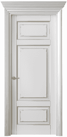 Дверь межкомнатная 6221 ББЛП. Цвет Бук белоснежный с позолотой. Материал  Массив бука эмаль с патиной. Коллекция Royal. Картинка.