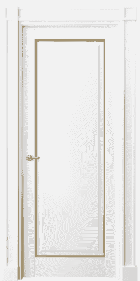 Дверь межкомнатная 6301 ББЛП . Цвет Бук белоснежный с позолотой. Материал  Массив бука эмаль с патиной. Коллекция Toscana Plano. Картинка.
