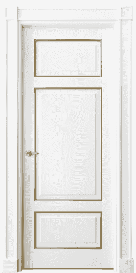 Дверь межкомнатная 6307 ББЛП . Цвет Бук белоснежный с позолотой. Материал  Массив бука эмаль с патиной. Коллекция Toscana Plano. Картинка.
