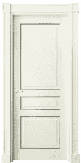 Дверь межкомнатная 6305 БМБС. Цвет Бук молочно-белый с серебром. Материал  Массив бука эмаль с патиной. Коллекция Toscana Plano. Картинка.