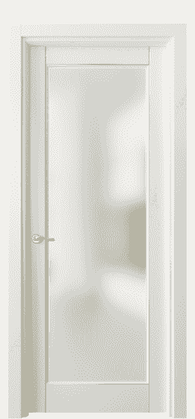 Дверь межкомнатная 0700 БМБП САТ. Цвет Бук молочно-белый с позолотой. Материал  Массив бука эмаль с патиной. Коллекция Lignum. Картинка.