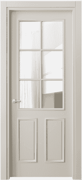Дверь межкомнатная 8132 МОС Прозрачное стекло. Цвет Матовый облачно-серый. Материал Гладкая эмаль. Коллекция Paris. Картинка.