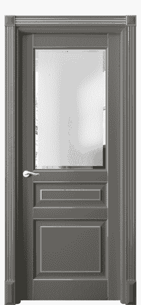 Дверь межкомнатная 0710 БКЛСС САТ-Ф. Цвет Бук классический серый с серебром. Материал  Массив бука эмаль с патиной. Коллекция Lignum. Картинка.