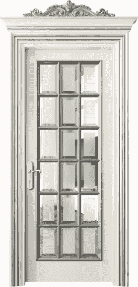 Дверь межкомнатная 6510 БМБСА САТ Ф. Цвет Бук молочно-белый серебряный антик. Материал Гладкая Эмаль с Эффектами (Серебро). Коллекция Imperial. Картинка.