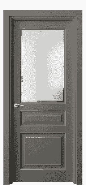 Дверь межкомнатная 0710 БКЛСП САТ-Ф. Цвет Бук классический серый позолота. Материал  Массив бука эмаль с патиной. Коллекция Lignum. Картинка.