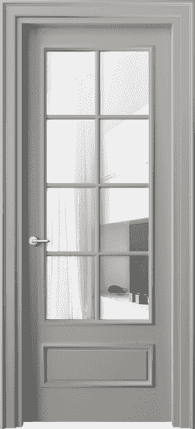 Дверь межкомнатная 8112 МНСР Прозрачное стекло. Цвет Матовый нейтральный серый. Материал Гладкая эмаль. Коллекция Paris. Картинка.