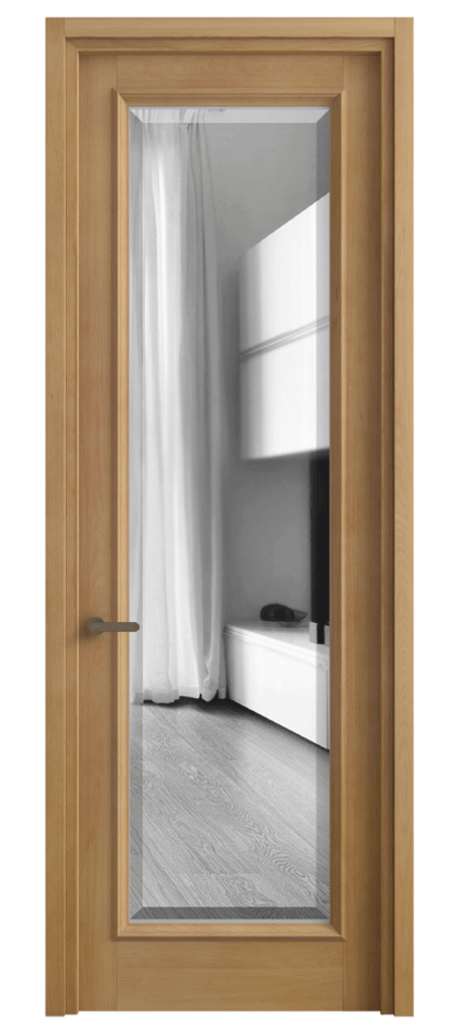 Межкомнатная дверь Charm 6702 Бук натуральный матовый Двустороннее зеркало с фацетом, триплекс, 8 мм Цена 112699 ₽ | Volhovec