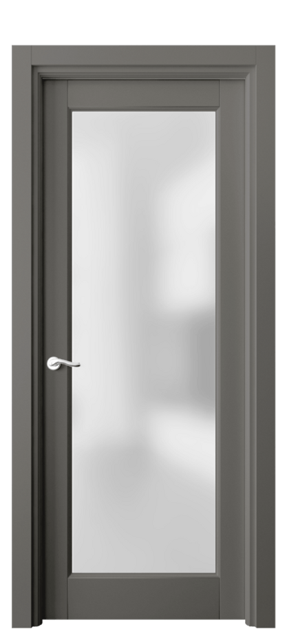 Межкомнатная дверь Лигнум 0700 Матовый классический серый Сатинированное стекло Цена 95099 ₽ | Volhovec