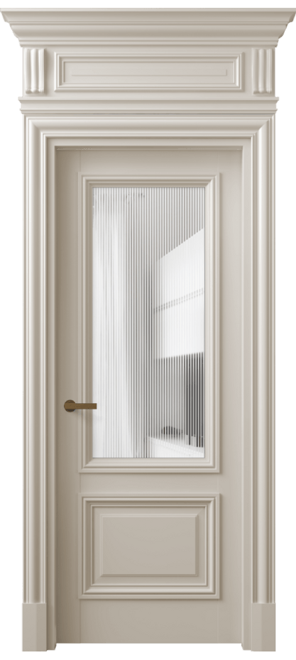 Межкомнатная дверь Антик 7302 Матовый светло-бежевый Рифлёное стекло "Дюна", триплекс Цена 168609 ₽ | Volhovec