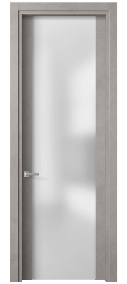 Межкомнатная дверь Planum 4114 Леон серебро Сатинированное стекло Цена 41599 ₽ | Volhovec