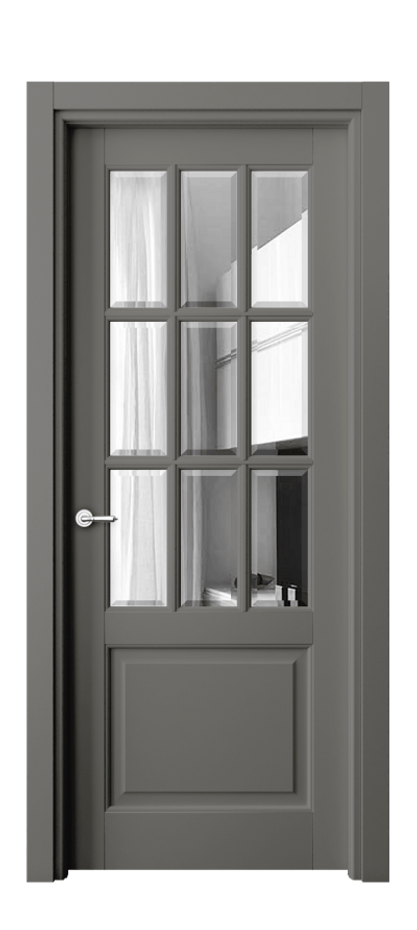 Межкомнатная дверь Тоскана Грильято 6312 Матовый классический серый Двустороннее зеркало с фацетом, триплекс Цена 121199 ₽ | Volhovec