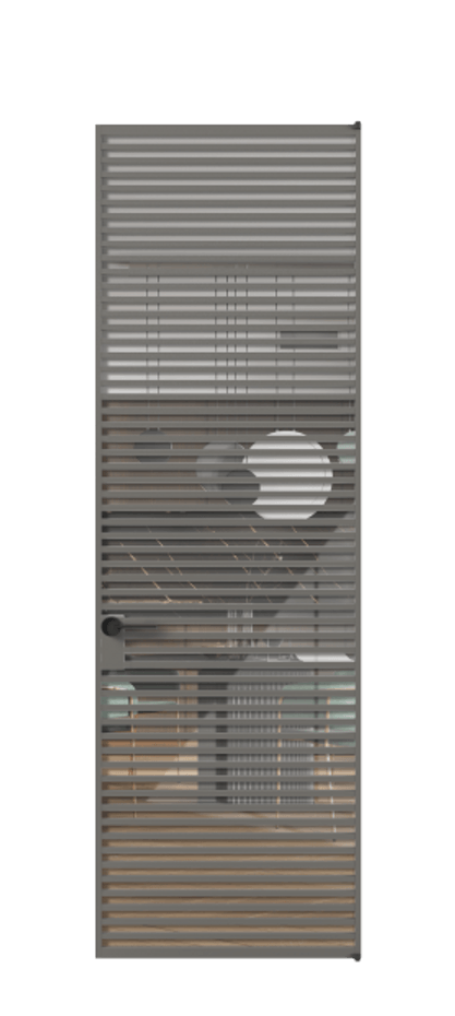 Алюминиевая дверь АЛПЛ040.07 Алюминий классический серый Рефлективное прозрачное стекло "Stopsol", калёное Цена 232890  | Volhovec