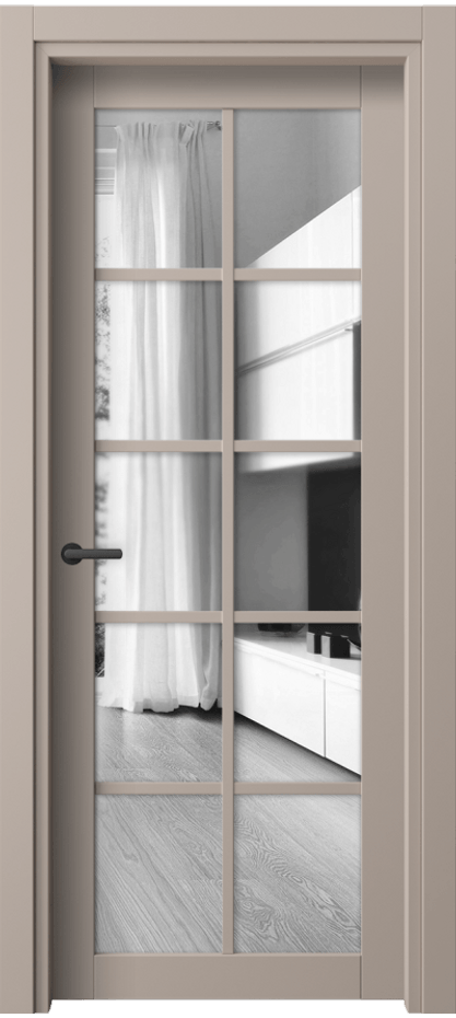 Межкомнатная дверь Neo 2106 ПЭТ серо-коричневый  Двустороннее зеркало, триплекс, 6 мм Цена 28559 ₽ | Volhovec