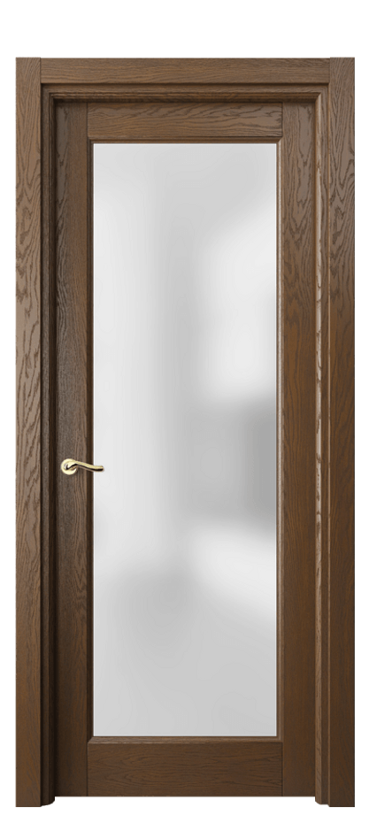 Межкомнатная дверь Lignum 0700 Дуб королевский брашированный Сатинированное стекло Цена 135599 ₽ | Volhovec