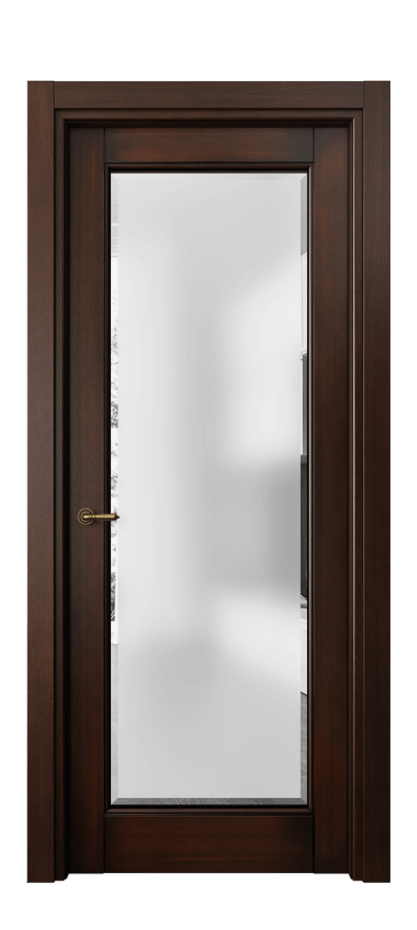 Межкомнатная дверь Тоскана Элегантэ 6300 Бук тёмный с патиной Сатинированное стекло с фацетом Цена 111199 ₽ | Volhovec