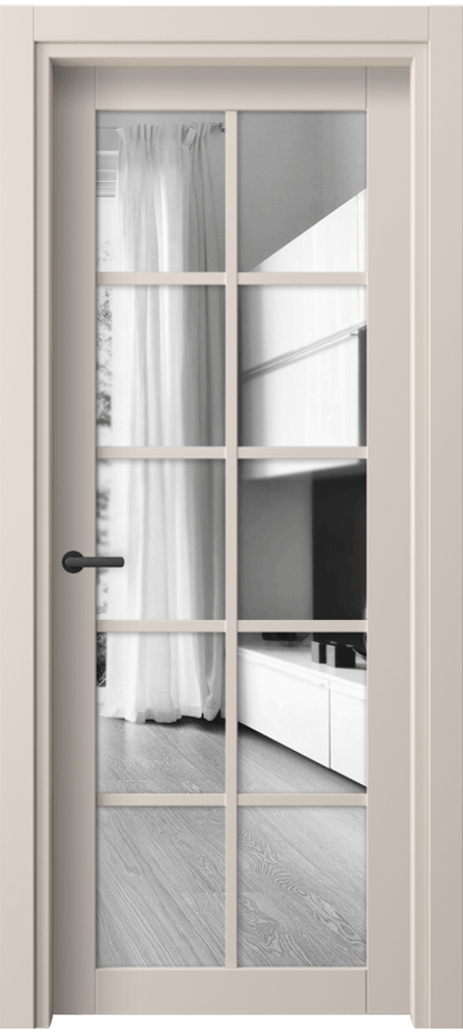 Межкомнатная дверь Neo 2106 ПЭТ пудровый бежевый Двустороннее зеркало, триплекс, 6 мм Цена 192600 AMD | Volhovec