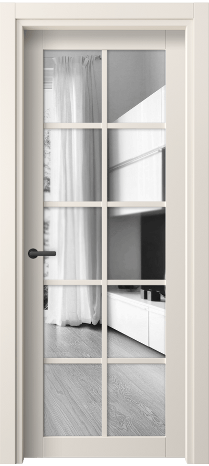 Межкомнатная дверь Нео 2106 ПЭТ кремово-белый Двустороннее зеркало, триплекс Цена 30239 ₽ | Volhovec