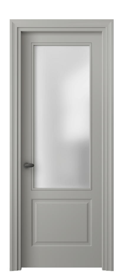 Дверь межкомнатная Esse 8552 Матовый нейтральный серый Сатинированное стекло Фигурный универсальный наличник МНСР Цена 10734440 so'm Наличники уже входят в базовый комплект. Фабрика дверей Волховец 8 (800) 551 43 19 Межкомнатная дверь Esse 8552 Матовый нейтральный серый Сатинированное стекло Цена 10734440 so'm | Volhovec