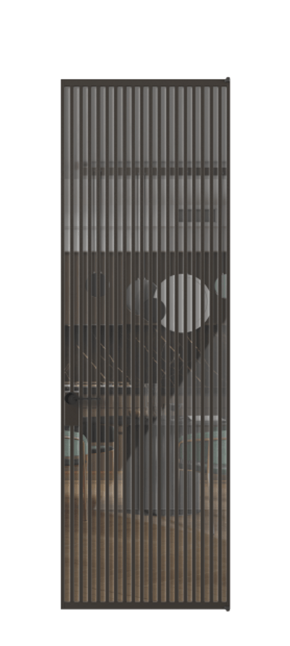 Алюминиевая дверь АЛПЛ040.06 Алюминий антрацит Рефлективное прозрачное стекло "Stopsol", калёное Цена 232890  | Volhovec