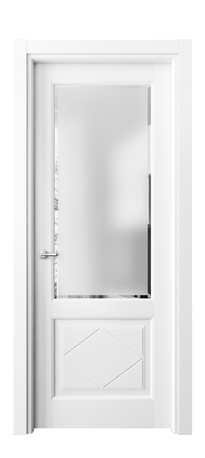 Дверь межкомнатная Toscana Rombo 6342 Бук белоснежный Сатинированное стекло с фацетом Гладкий наличник ББЛ Цена 75039 ₽ Наличники уже входят в базовый комплект. Фабрика дверей Волховец 8 (800) 551 43 19 Межкомнатная дверь Toscana Rombo 6342 Бук белоснежный Сатинированное стекло с фацетом Цена 75039 ₽ | Volhovec