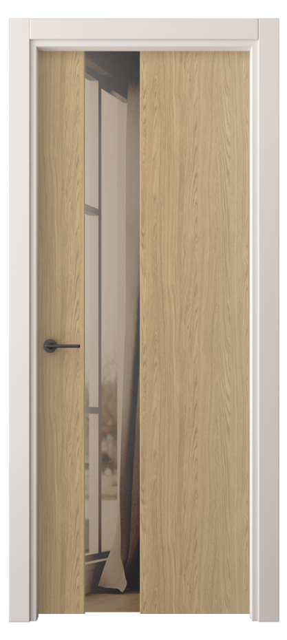 Межкомнатная дверь Фридом 4224 Жемчужный дуб Двустороннее бронзовое зеркало, триплекс Цена 36539 ₽ | Volhovec