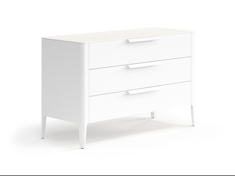 Мебель Комод Piega 3 ящика. Цвет Матовый светло-серый. Материал Гладкая эмаль. Коллекция Комод Piega 3 ящика. Картинка.